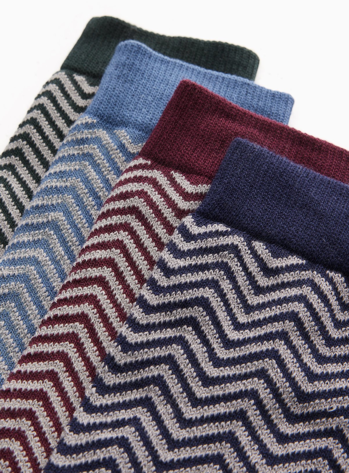 Chunky Herringbone Ankle Socks 4 Pack 9-12 - Image 2 thumbnail